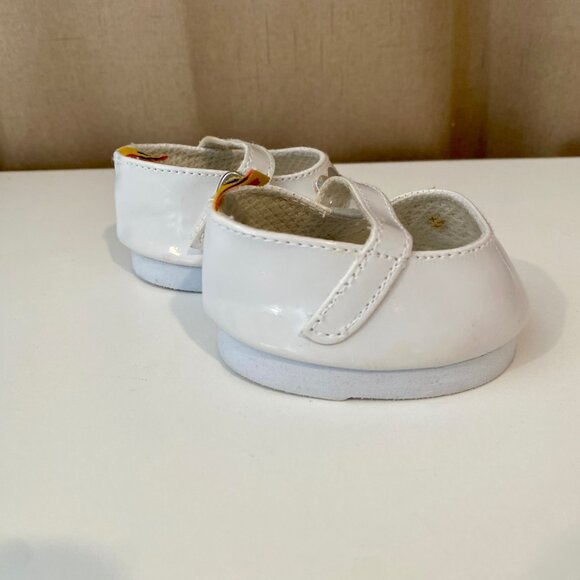 Build-A-Bear White Mary Jane Shoes‎ w/ Flowers – Patent Leather - Picture 6 of 8